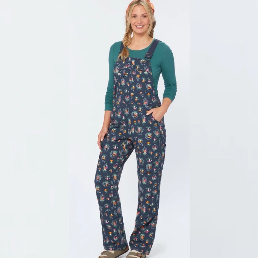NWT Duluth Heirloom Gardening Lined Bib Overalls Mushroom Terrarium Medium x31L - Picture 9 of 10